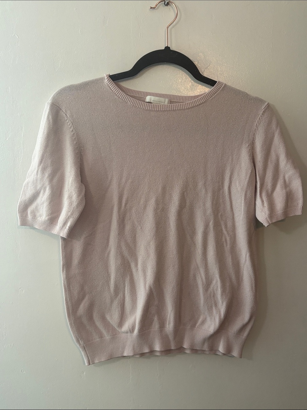 H&M Pale Pink Short Sleeve Knit Tee Size Small
